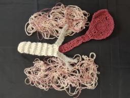 Christy Radmann, Lungs: Caught in a loop, 2023. Crochet, dimensions variable. Photo: Elisa Crossing.