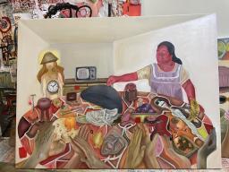 Anne-Marie Mansour, 'No faith in Love,' 2023, Oil on canvas,101.6cm x 76.2cm