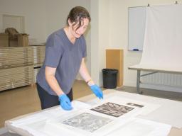 Pictured is Adina West, Collections Officer at the ANU School of Art & Design. Photo: Yun Hu / ANU