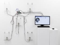 Rory Gillen, 'The Quincunx Camera' (Installation view), 2019, archival inkjet print, laser cut acrylic, microcontrollers, wire, monitor, custom software, dimensions variable.