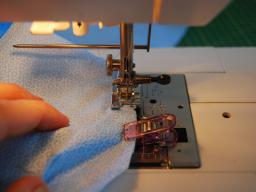 A face mask in production. Photo courtesy of Cat Evans.
