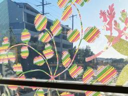 Close up of glass panel, Welcome Home to Beamish Street by Raquel Ormella, Campsie Station. Image: Kati Westlake, Sydney Metro