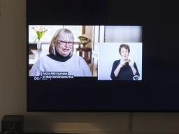 Joshua Ophel, Interpreting the News, 2020, digital video with sound. Hatched: National Graduate Show 2021, Perth Institute of Contemporary Arts (PICA), 2021. Photograph: Bo Wong.