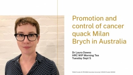 Promotion and control of cancer quack Milan Brych in Australia